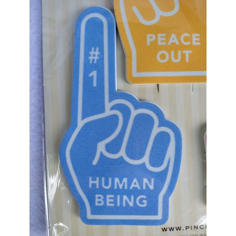 Mini Foam Finger Set Yellow Teal Blue Coral Great for students, teams, parties